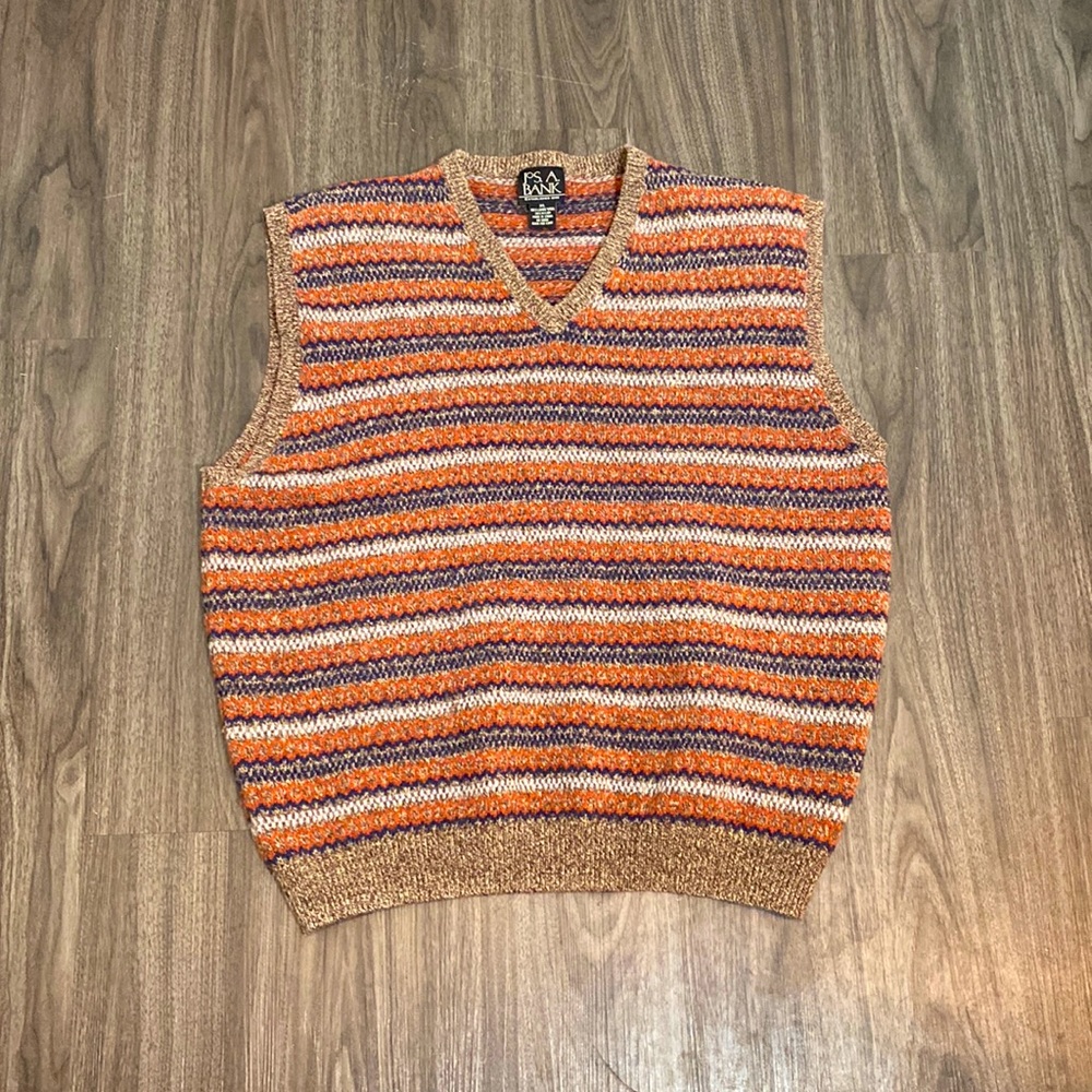 Jos. A. Bank Lambs’ Wool Mens XL Tan Multi Color Vest